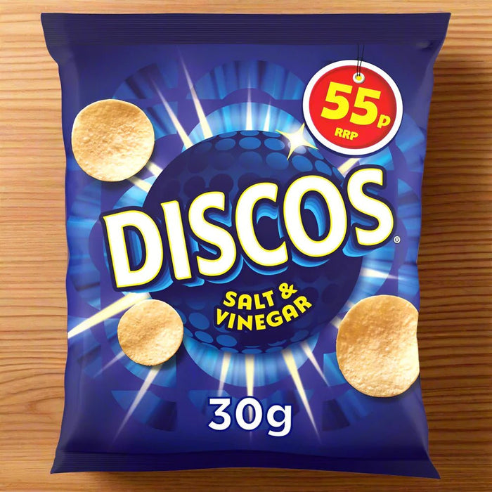 Discos Salt & Vinegar Crisps - 30 x 30g Packs - NetCrisps