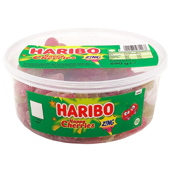 NEW Haribo Happy Cherries Zing | Tub of 75 Pieces