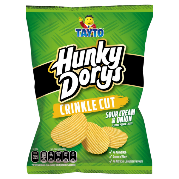 Box of Hunky Dory Sour Cream and Onion | Box of 50 Packets (37g)