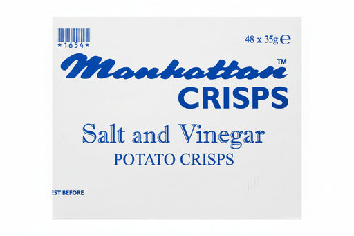 Manhattan Salt & Vinegar Crisps | Box of 48 Packets (35g) - NetCrisps