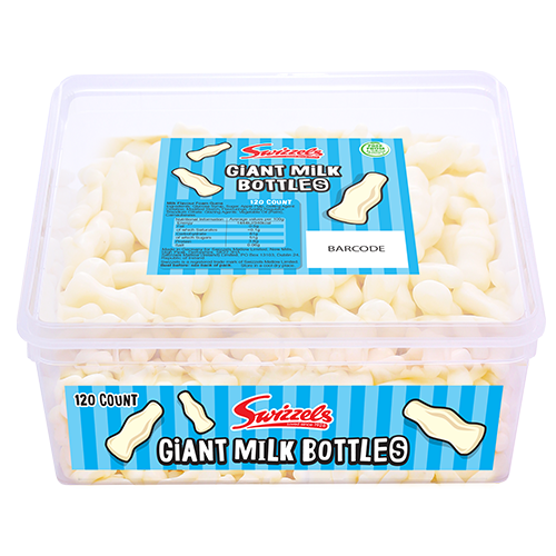 Swizzels Milk Bottle Sweets | Giant Foam Gums Tub | 120 Count