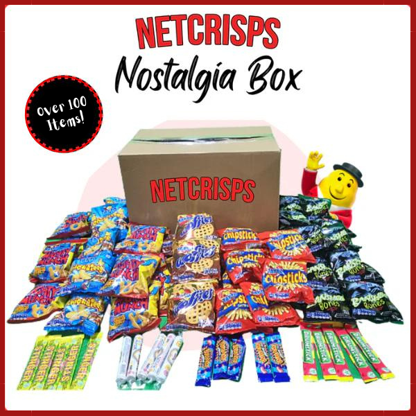 Netcrisps Nostalgia Box (66 packets of snacks & 35 sweet bars)