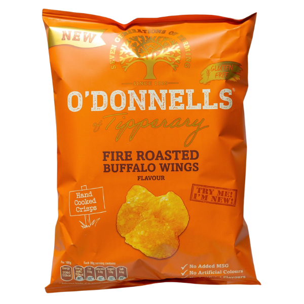NEW O'Donnells Fire Roasted Buffalo Wings | Box of 32 Packets (47.5g)