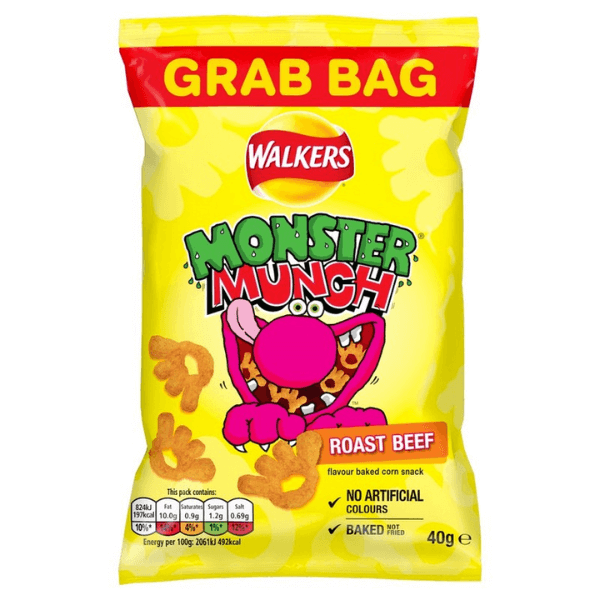 Monster Munch Roast Beef  | Box of 35 Packets (40g)
