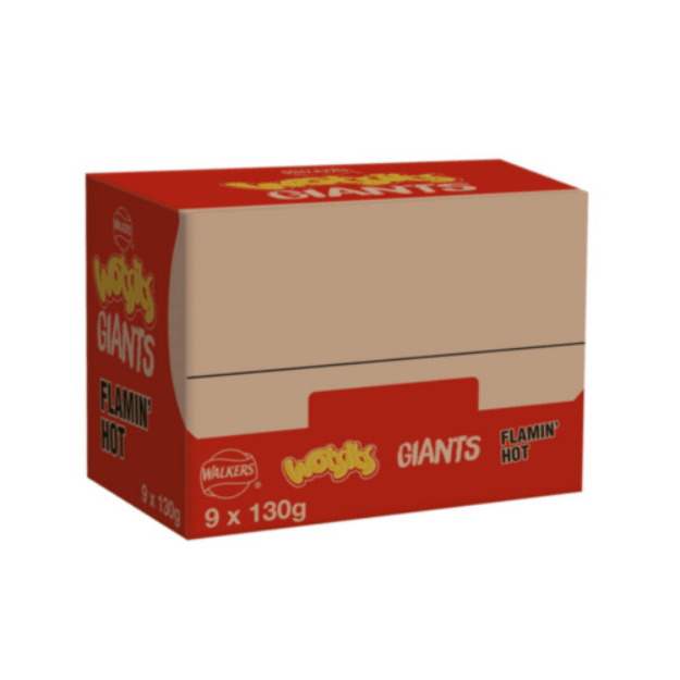 Walkers Baked Wotsits Giants Sweet & Spicy Flamin' Hot | Box of 9 (130g)