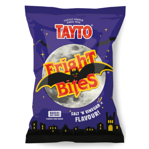Tayto Fright Bites Salt and Vinegar Flavour Corn Snacks | 12 x 90g