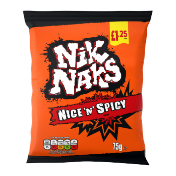 REDUCED Nik Naks Nice and Spicy | Box of 20 Packets (75g) (dated 22/03/25