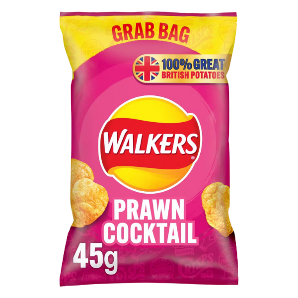 Walkers Prawn Cocktail | Box of 32 Packets (45g)