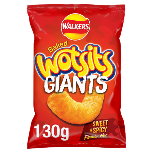 Walkers Baked Wotsits Giants Sweet & Spicy Flamin' Hot Sharing Bag | 130g