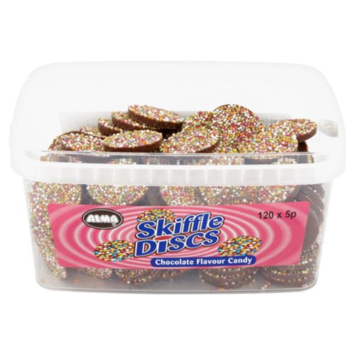 Alma Chocolate Skiffle Discs - Tub of 120 Pieces | Retro Chocolate Sweets - NetCrisps