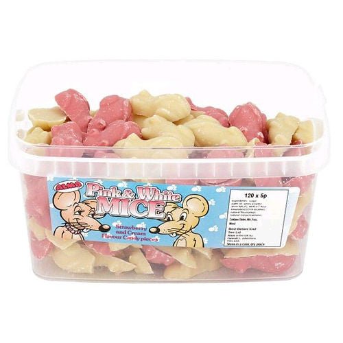 Alma Pink & White Mice | Tub of 120 Pieces - NetCrisps