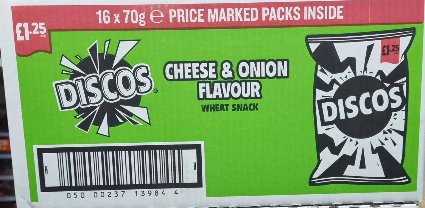 Box of Discos Cheese and Onion | 16 x 70g - Crisps
