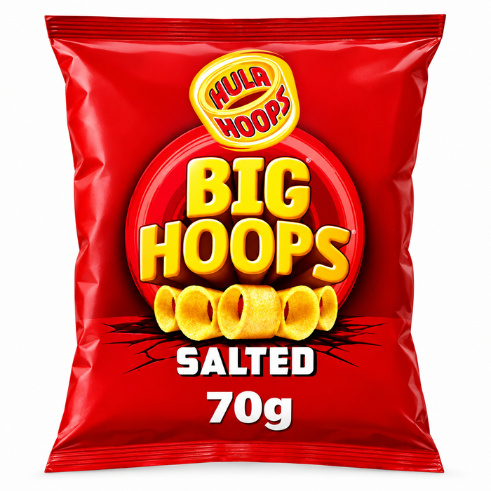 Box of Hula Hoops Big Hoops Salted | 20x 70g Bigger than standard sized Hula Hoops. - NetCrisps