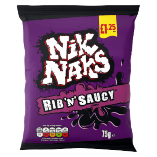 Box of Nik Naks Rib and Saucy | Box of 20 Packets (75g)