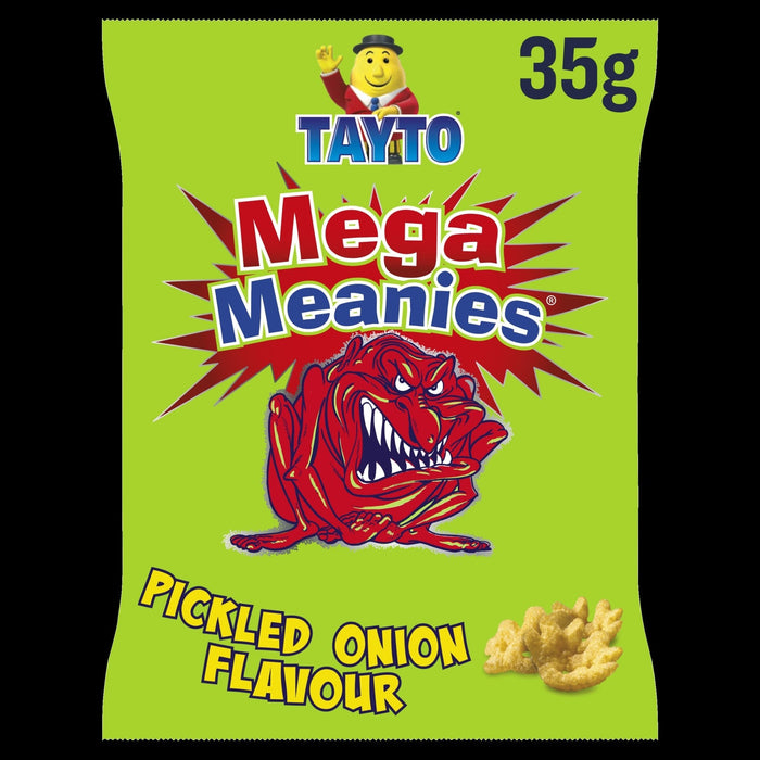 Box of Tayto Mega Meanies Pickled Onion | Box of 50 Packets (35g) | Netcrisps - NetCrisps