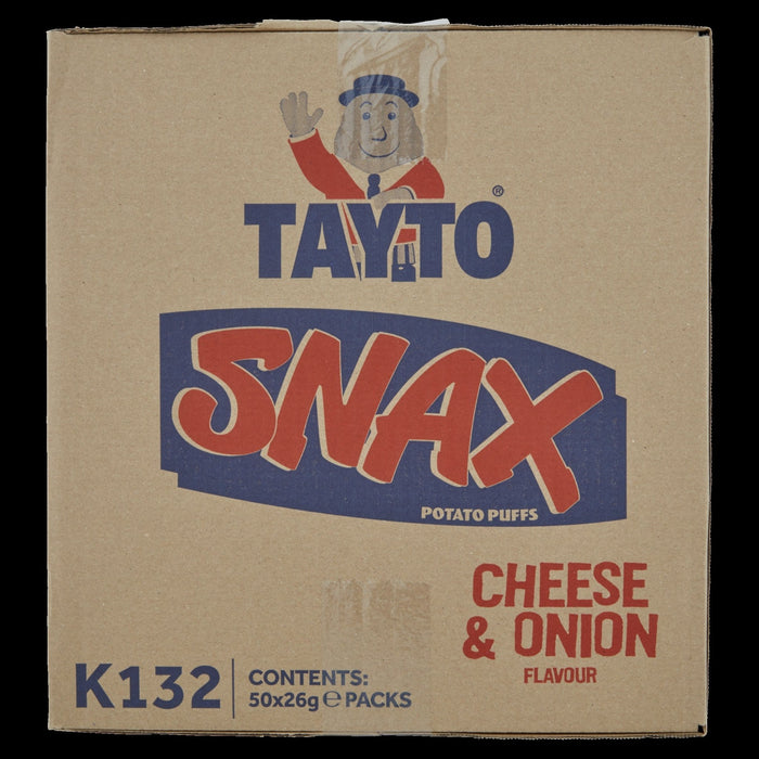Box of Tayto Snax Cheese and Onion | Box of 50 Packets (26g) | Netcrisps - NetCrisps