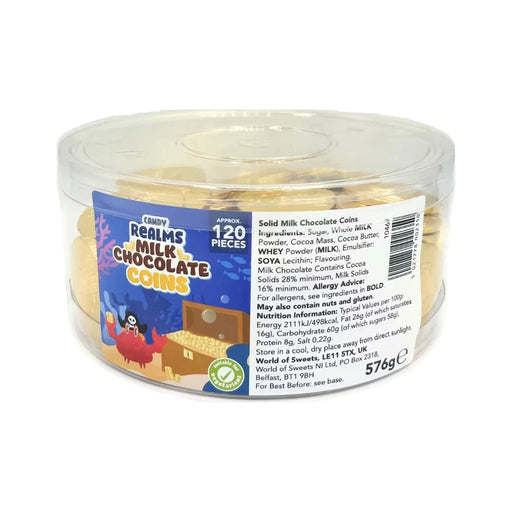 CANDY REALMS Milk Chocolate Coins 576g (approx 120 coins) | Netcrisps - NetCrisps