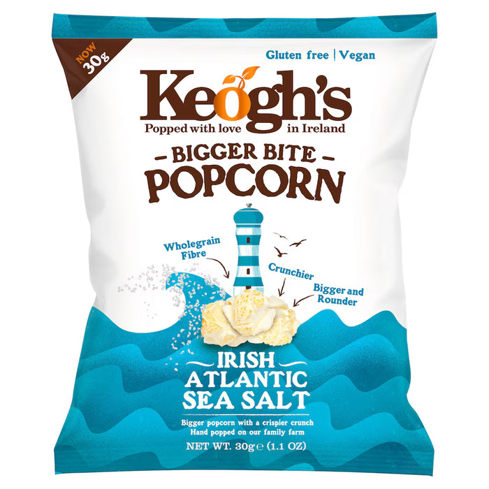 Keoghs Bigger Bite Irish Atlantic Sea Salt Popcorn 20 x 30g