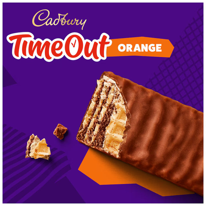 Cadbury Time Out Orange Chocolate Wafer Bar 5 Pack (5x18g)