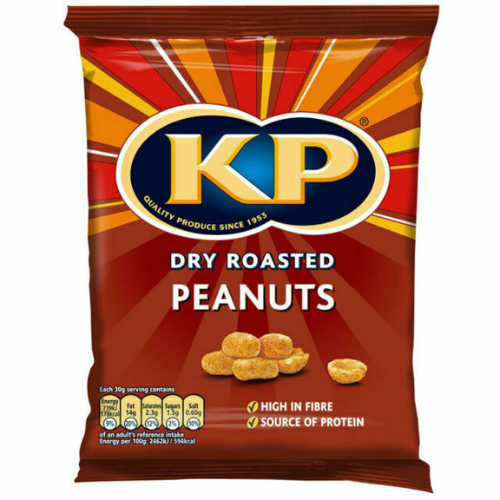 Dry Roasted KP Nuts | Card of 21 Packets (50g) Pub size - Snacks