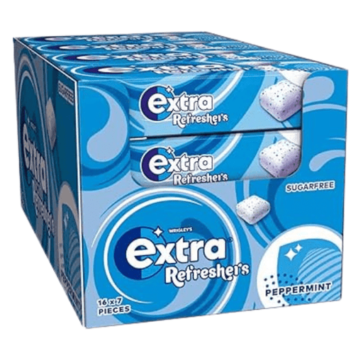 Extra Refreshers Peppermint Gum Handy Box - 16 x 7 Pieces - NetCrisps