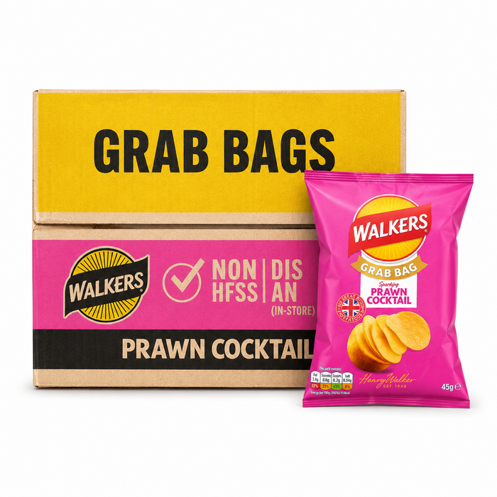 Walkers Prawn Cocktail Crisps | Box of 32 Packets (45g) | Bulk Buy | Netcrisps