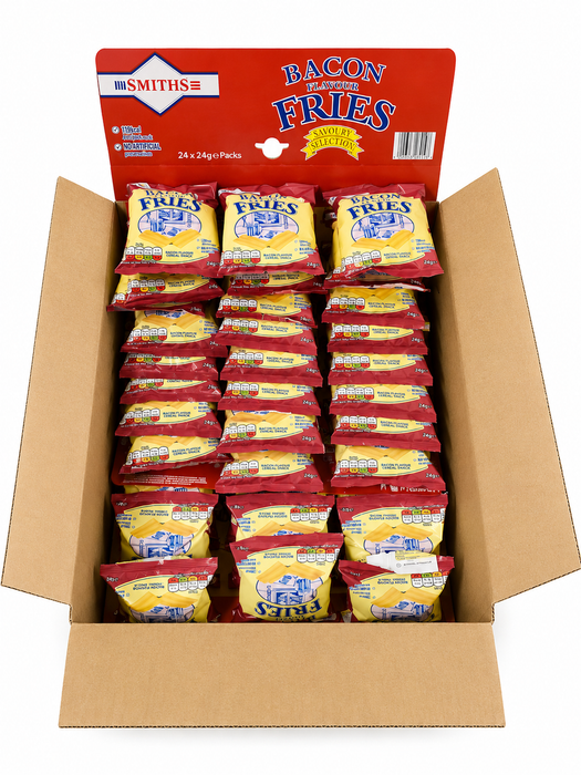 Smiths Bacon Fries | Card of 24 Packets (24g) | Pub Snacks | Netcrisps
