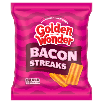 Golden Wonder Bacon Streaks 150g - Crispy Bacon Flavour Corn Snacks|Netcrisps - NetCrisps