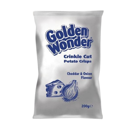 Golden Wonder Crinkle Cut Cheese & Onion | 8 x 200g (Large Share Bags) - Crisps