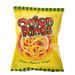 The Golden Wonder Onion Rings 20 x 26g pack features crispy onion rings with bold red and green lettering, yellow packaging, and green stripes on the edges for standout appeal.