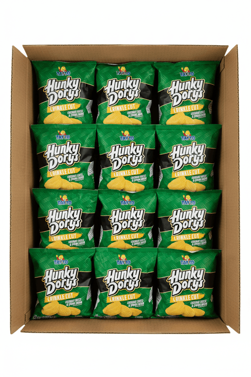 Half Box Of Hunky Dory Cheese and Onion | Box of 25 Packets (37g) - NetCrisps