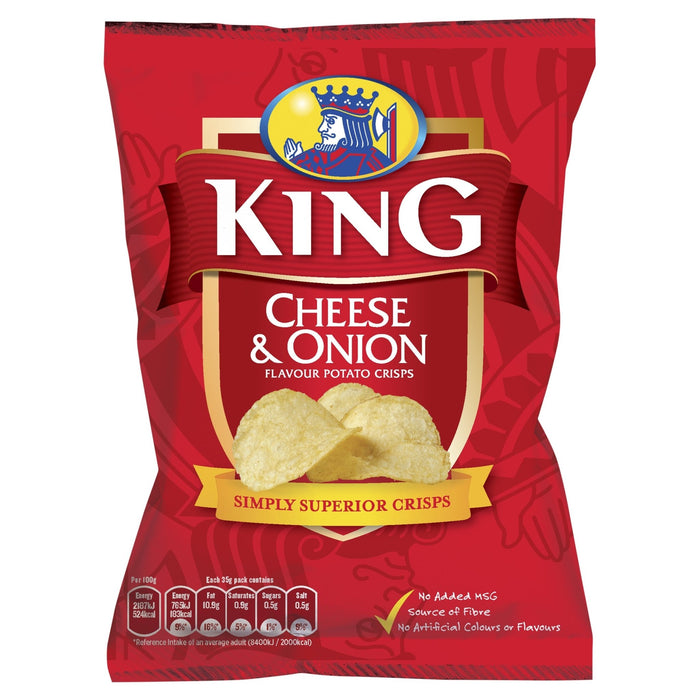 Half Box of King Cheese and Onion | Box of 25 Packets (35g) - NetCrisps