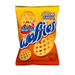 A brightly colored snack bag of Tayto Waffles featuring bacon flavor, showcasing circular, waffle-patterned crisps.