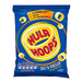A bag of Hula Hoops salt and vinegar flavored potato rings, featuring a bright blue design and nutrition information.