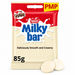 Nestlé Milkybar 85g pouch with white chocolate buttons on a white background