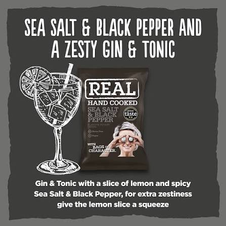 Gourmet Hand Cooked Crisps – Real Crisps Sea Salt and Black Pepper Flavor