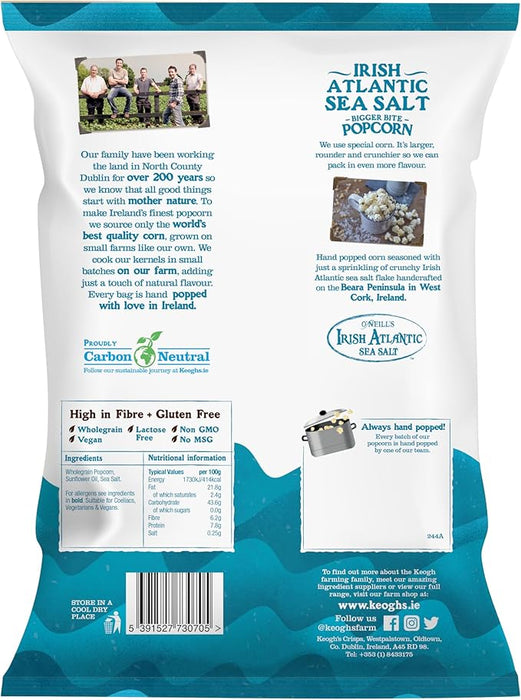 Keoghs Bigger Bite Irish Atlantic Sea Salt Popcorn 12 x 70g(sharebags)|Netcrisps - NetCrisps