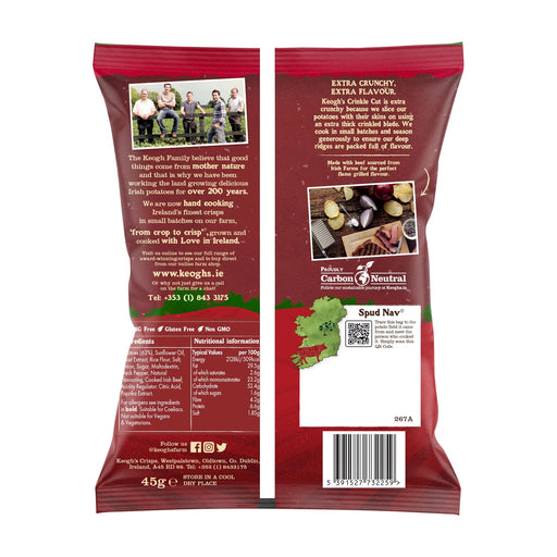 Keogh's Crinkle Cut Flame Grilled Irish Steak Crisps 24x45g|Netcrisps - NetCrisps