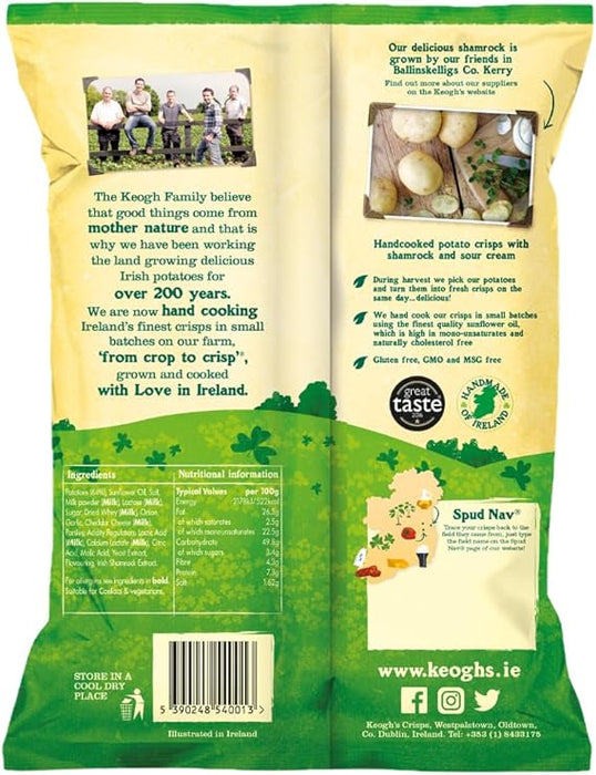 Keogh's Shamrock & Sour Cream Irish Potato Crisps - 24 x 45g|Netcrisps - NetCrisps