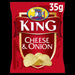 King Crisps Cheese & Onion | Box of 50 Packets (35g) | Irish Classic | Netcrisps - NetCrisps