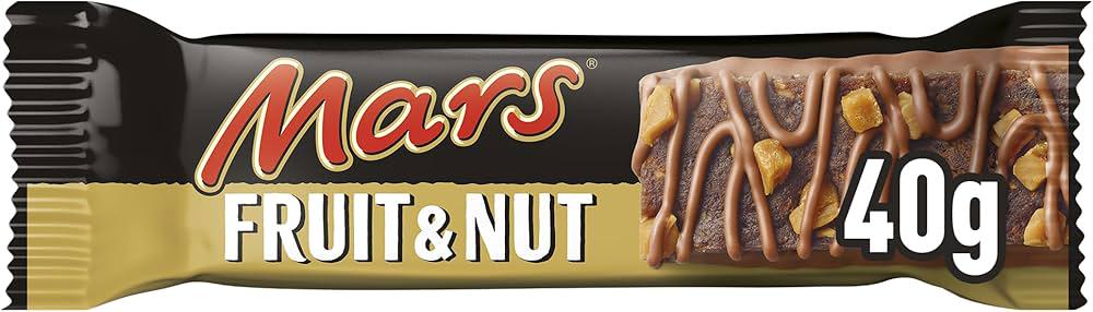 Mars Fruit & Nut Milk Chocolate Bar, Milk Chocolate Bar 40g - NetCrisps