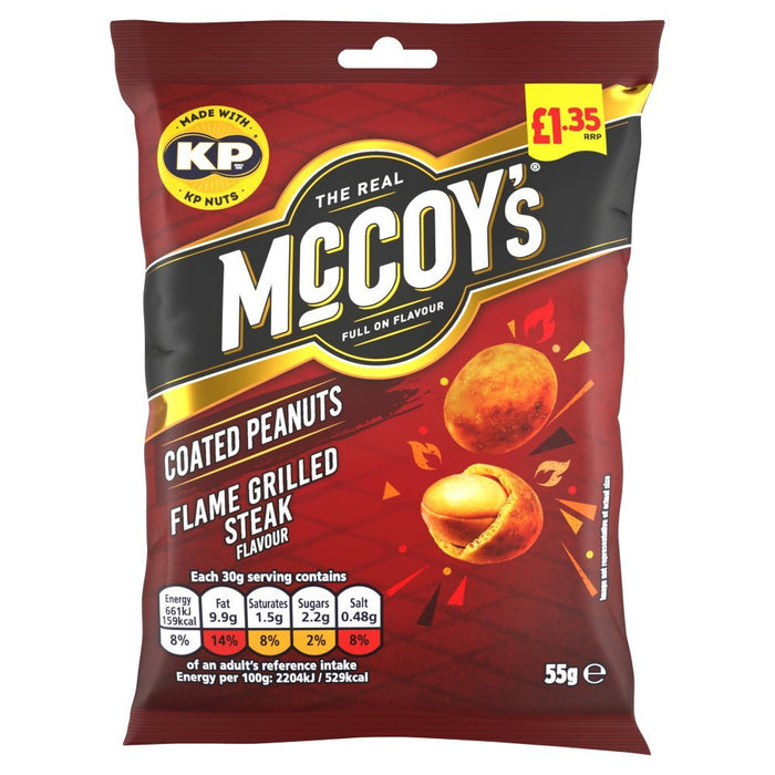 McCoy's Flame Grilled Steak Coated Peanuts | 55g | Netcrisps - NetCrisps