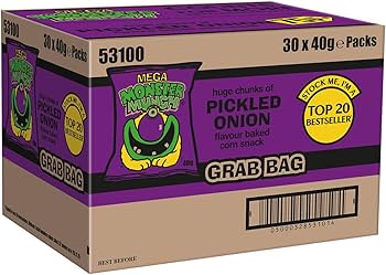 Monster Munch Pickled Onion Grab Bag | Box of 35 Packets (40g) - NetCrisps