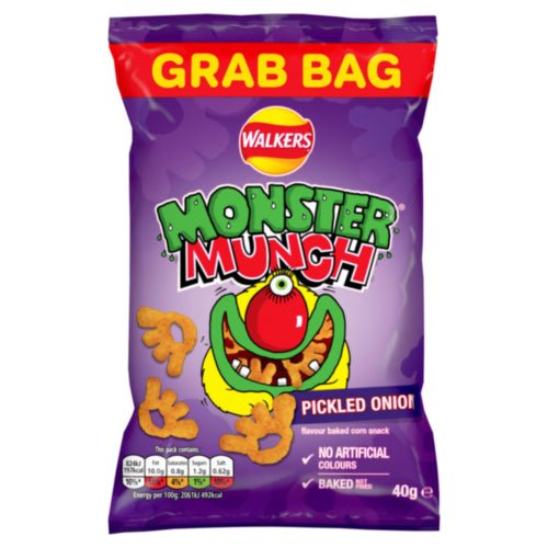 Monster Munch Pickled Onion Grab Bag | Box of 35 Packets (40g) - NetCrisps