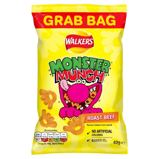 Monster Munch Roast Beef | Box of 35 Packets (40g) - NetCrisps