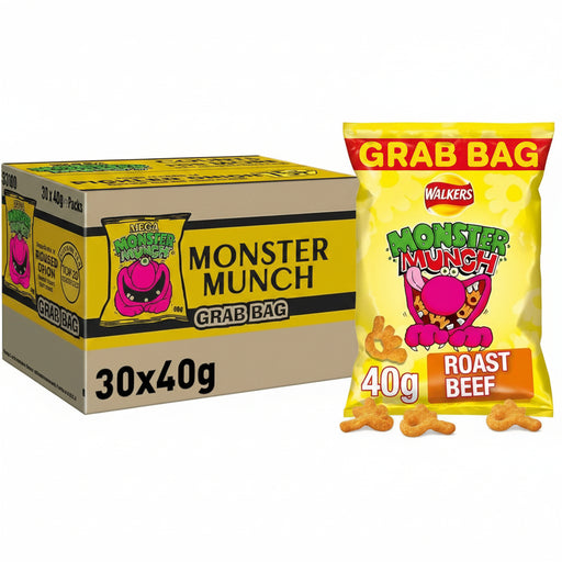 Monster Munch Roast Beef | Box of 35 Packets (40g) - NetCrisps