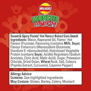Monster Munch Sweet & Spicy Flamin' Hot | Box of 35 Packets (40g) - NetCrisps