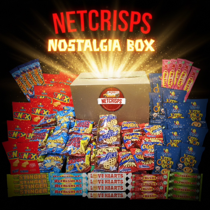 Netcrisps Nostalgia Box | 60 Crisp Packets & 85 Sweet Bars | Netcrisps - NetCrisps