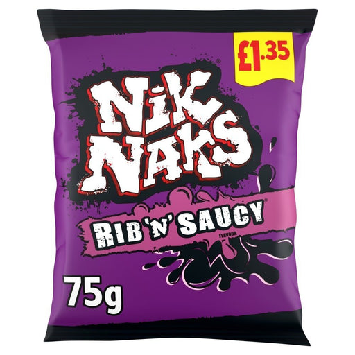 Nik Naks Rib 'N' Saucy Crisps 75g | NetCrisps - NetCrisps