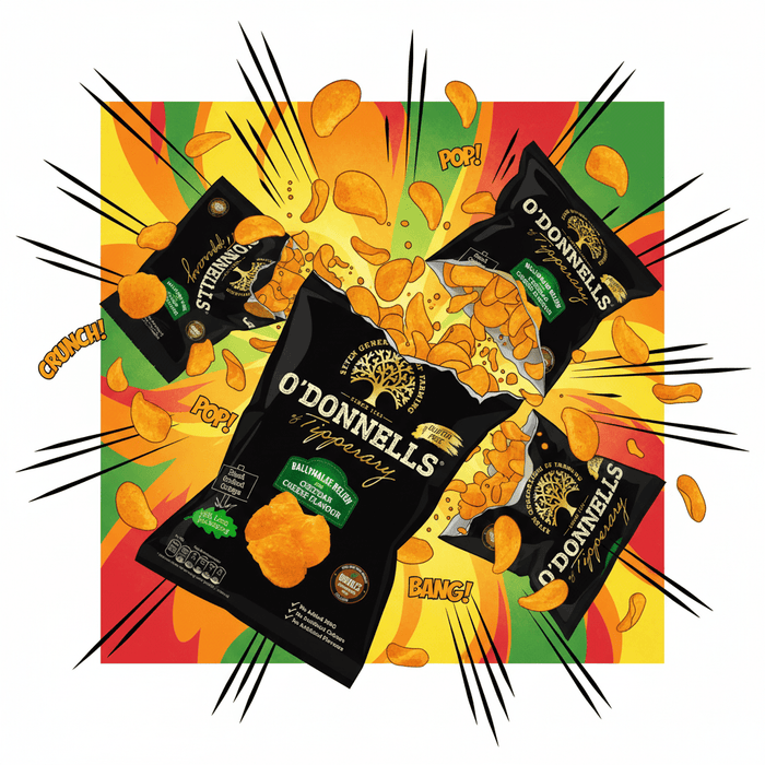 O'Donnells Ballymaloe Relish and Cheddar Cheese | Box of 12 Packets (125g) - NetCrisps